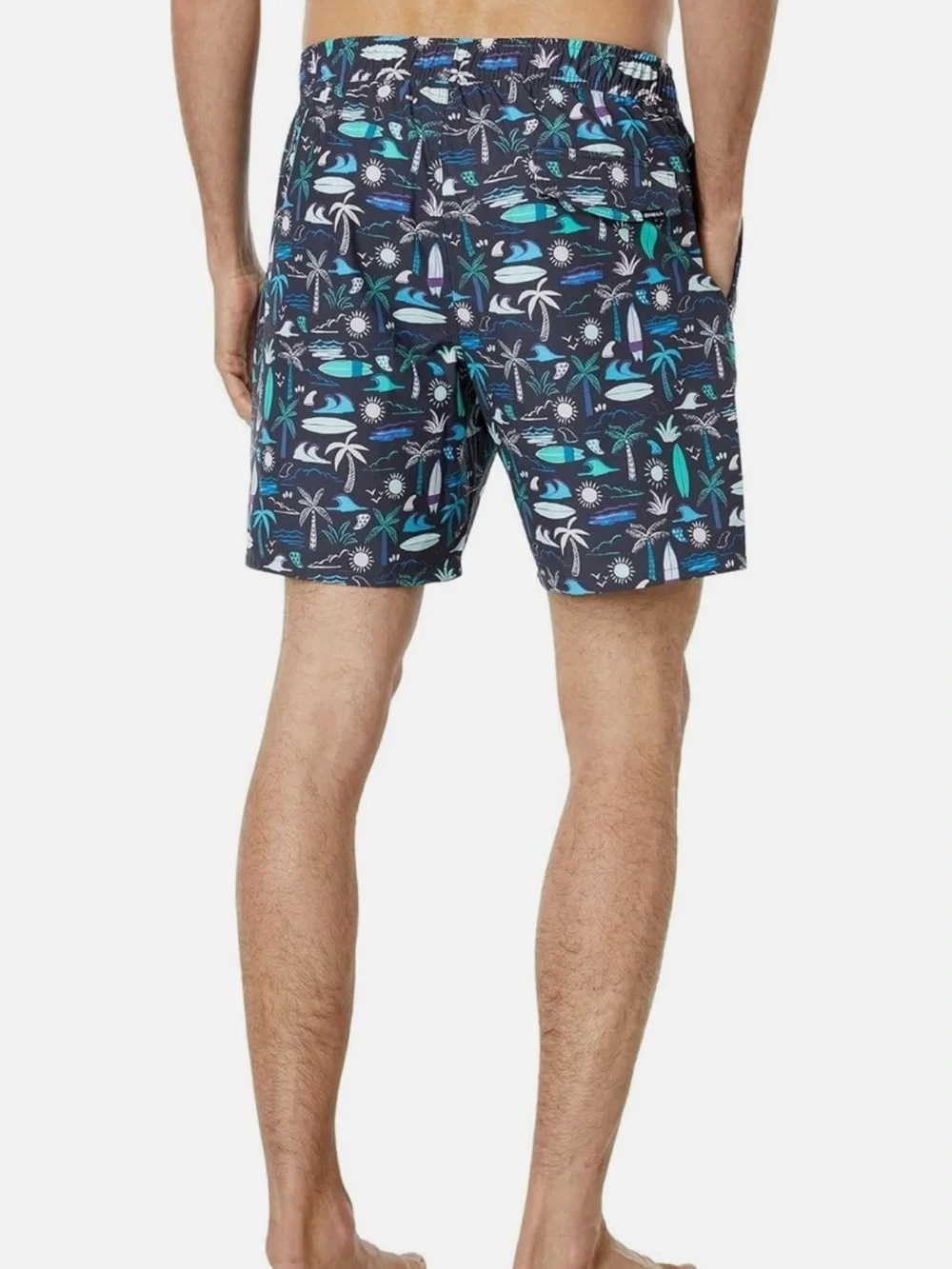 O’Neill Men's Navy Tropical Print Swim Trunks size S